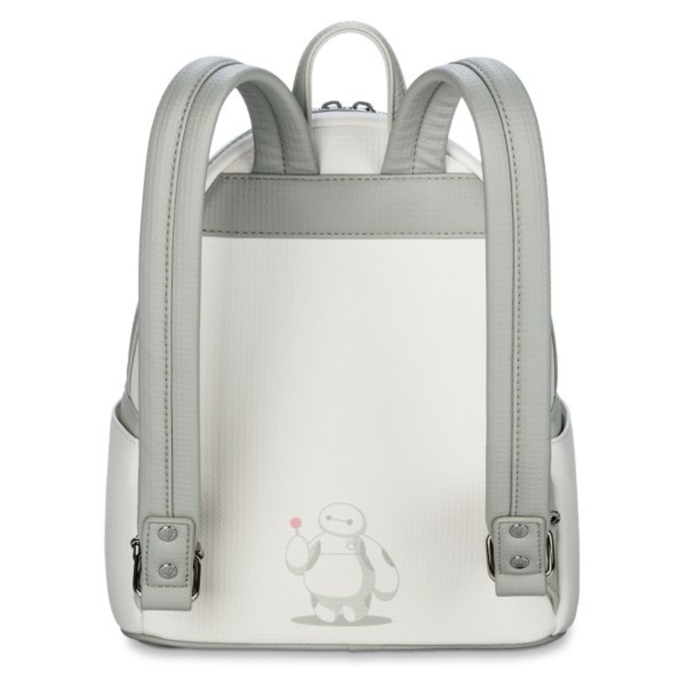 Loungefly BayMax SET: White and Light Gray mini Backpack with matching Headband - Picture 13 of 16